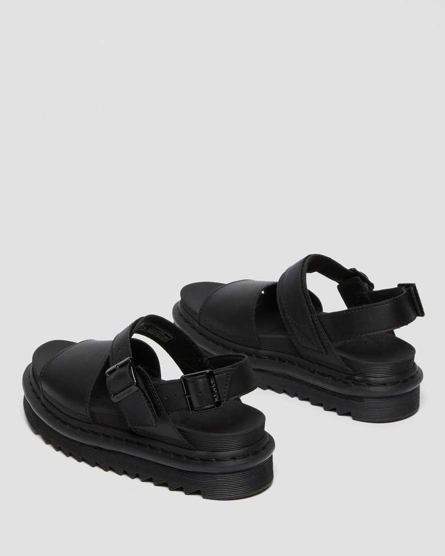 Dr Martens Voss Leather Women's Strap Sandals Black Hydro Leather | VHGKSW243