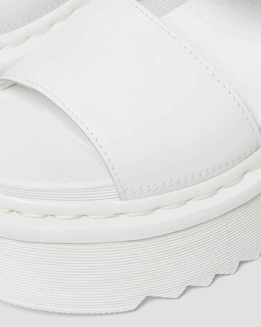 Dr Martens Voss Mono Leather Women's Platform Strap Sandals White Hydro Leather | YHXBNC396