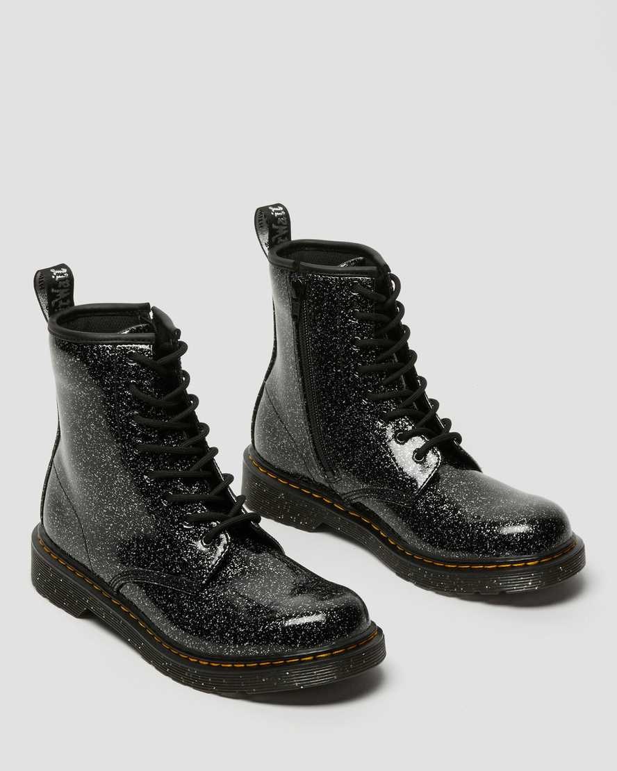 Dr Martens Youth 1460 Glitter Kids' Lace Up Boots Black Cosmic Glitter | QPVBEG861