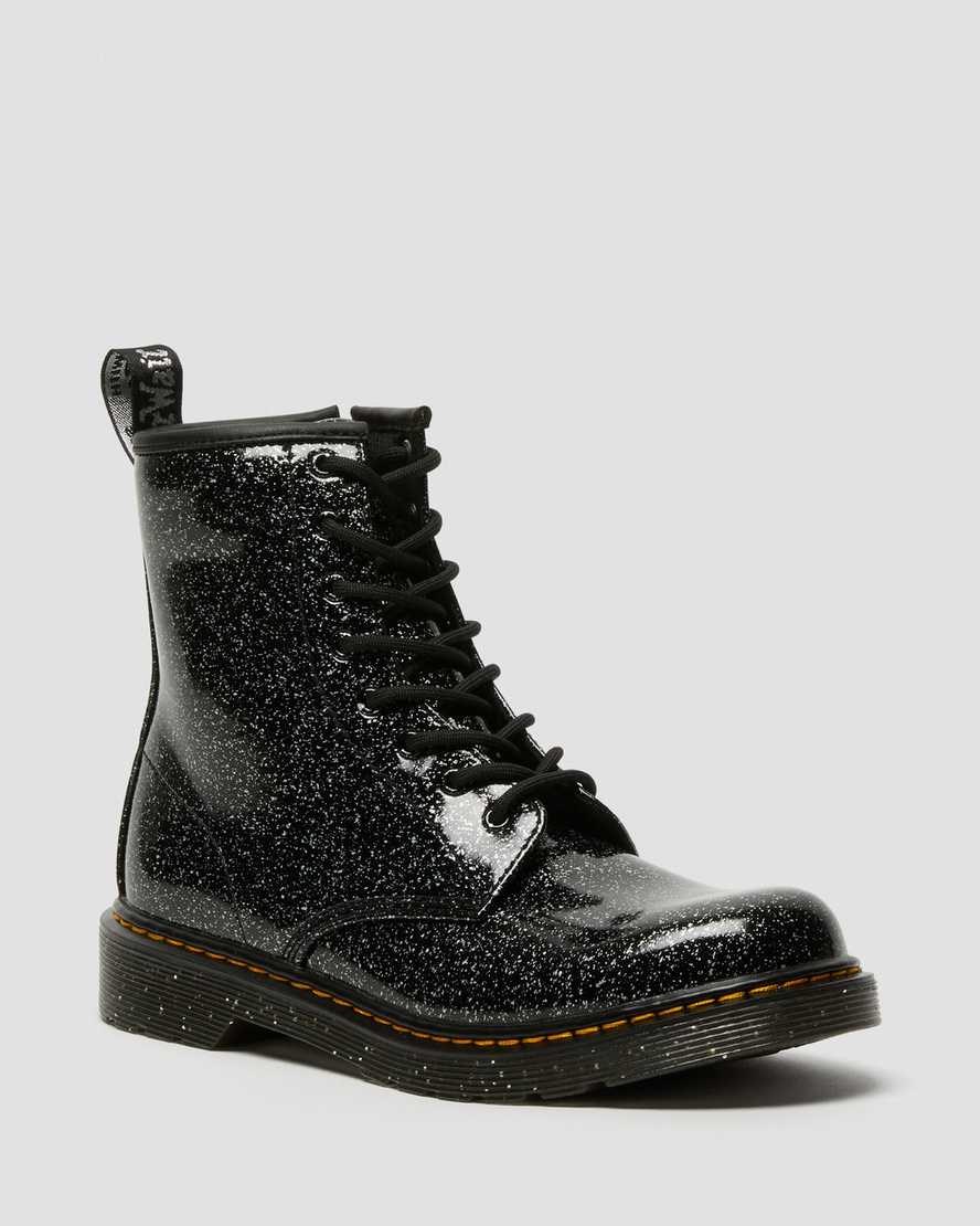 Dr Martens Youth 1460 Glitter Kids\' Lace Up Boots Black Cosmic Glitter | QPVBEG861