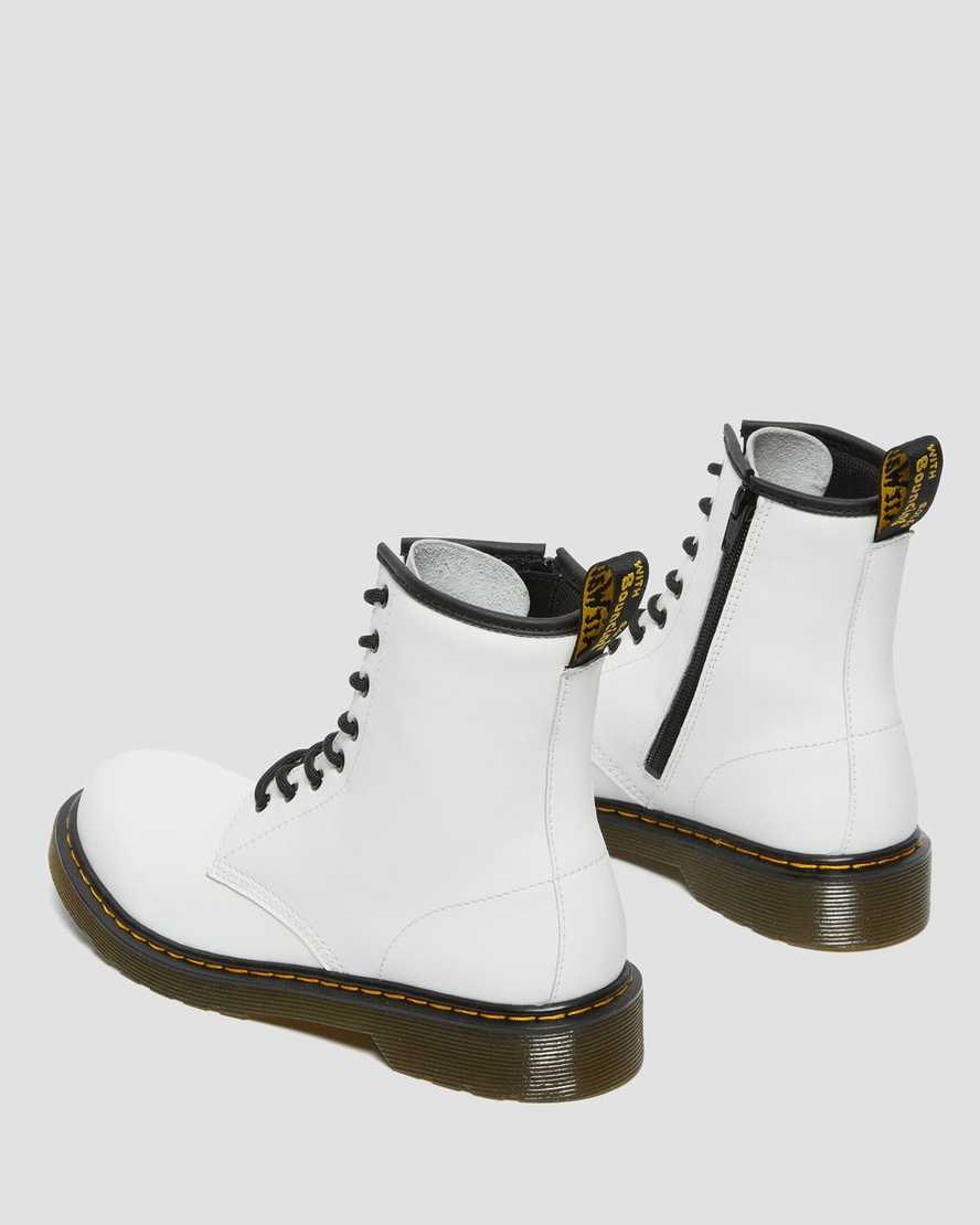 Dr Martens Youth 1460 Leather Kids' Lace Up Boots White Romario | XCGOHS941