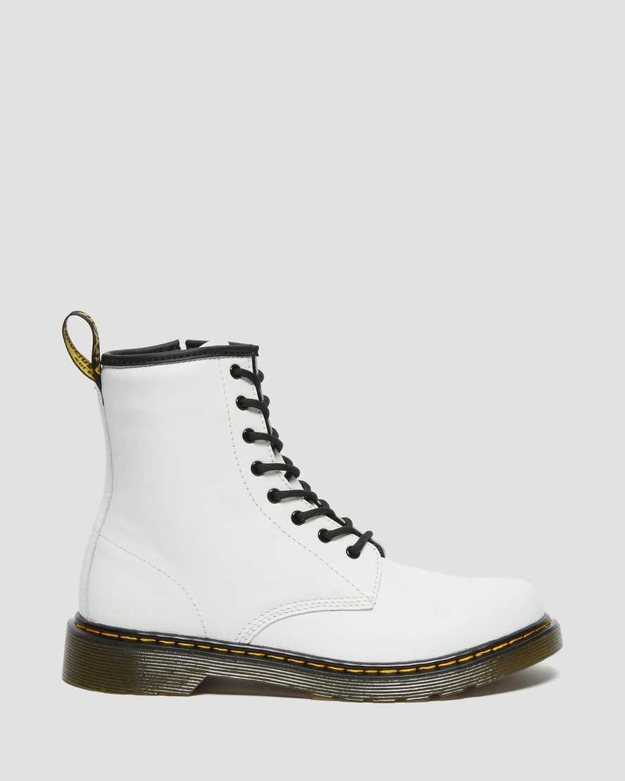 Dr Martens Youth 1460 Leather Kids' Lace Up Boots White Romario | XCGOHS941