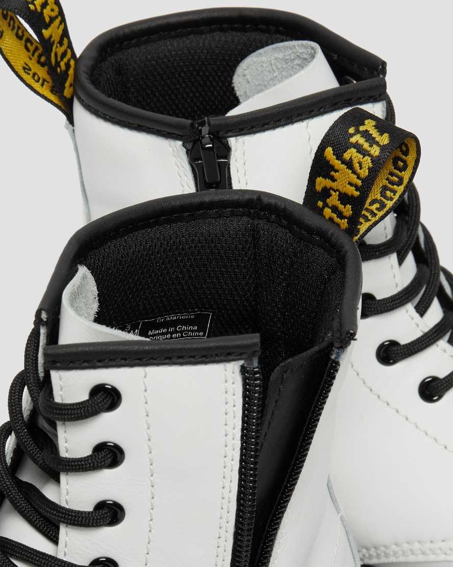 Dr Martens Youth 1460 Leather Kids' Lace Up Boots White Romario | XCGOHS941