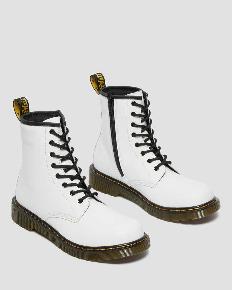 Dr Martens Youth 1460 Leather Kids' Lace Up Boots White Romario | XCGOHS941