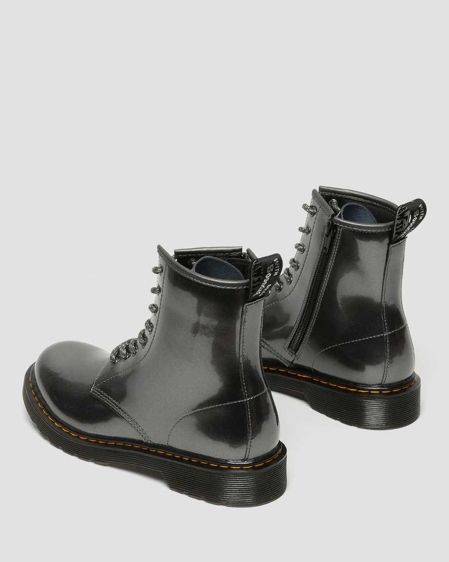 Dr Martens Youth 1460 Metallic Kids' Lace Up Boots Grey Spark | DIWZMQ048