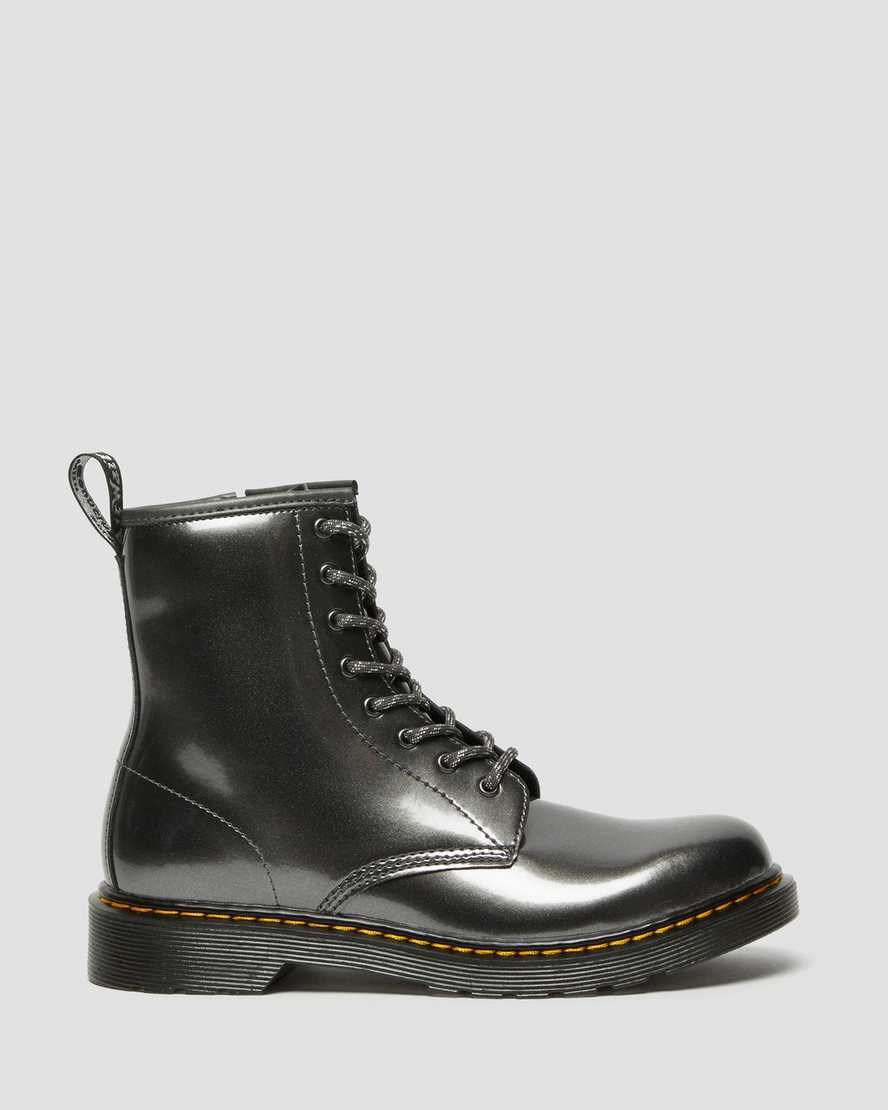 Dr Martens Youth 1460 Metallic Kids' Lace Up Boots Grey Spark | DIWZMQ048