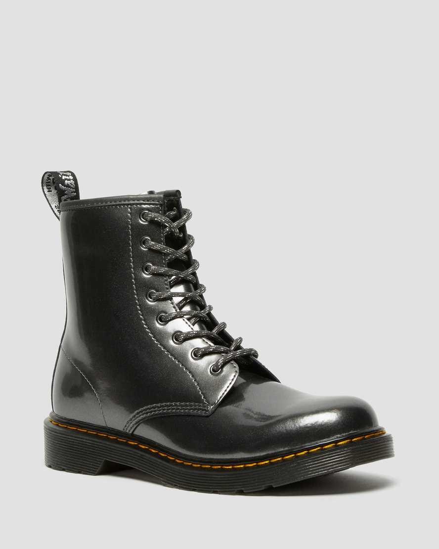 Dr Martens Youth 1460 Metallic Kids' Lace Up Boots Grey Spark | DIWZMQ048