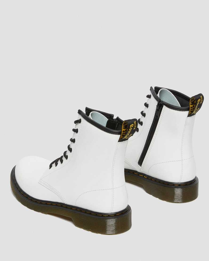 Dr Martens Youth 1460 Patent Leather Kids' Lace Up Boots White Patent Lamper | DCKPFR930