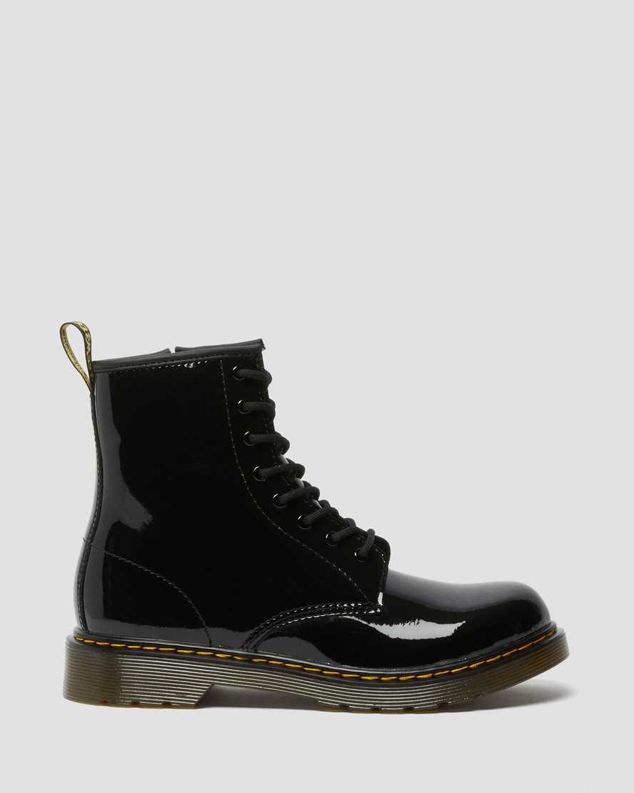 Dr Martens Youth 1460 Patent Leather Kids' Lace Up Boots Black Patent Lamper | EUTJYX890