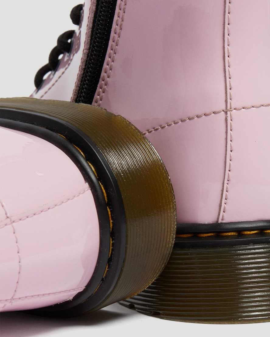 Dr Martens Youth 1460 Patent Leather Kids' Lace Up Boots Pale Pink Patent Lamper | NIYJMU401