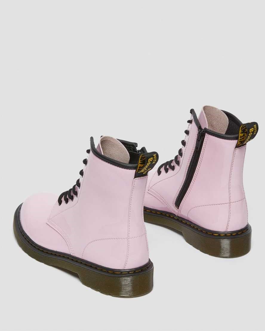 Dr Martens Youth 1460 Patent Leather Kids' Lace Up Boots Pale Pink Patent Lamper | NIYJMU401