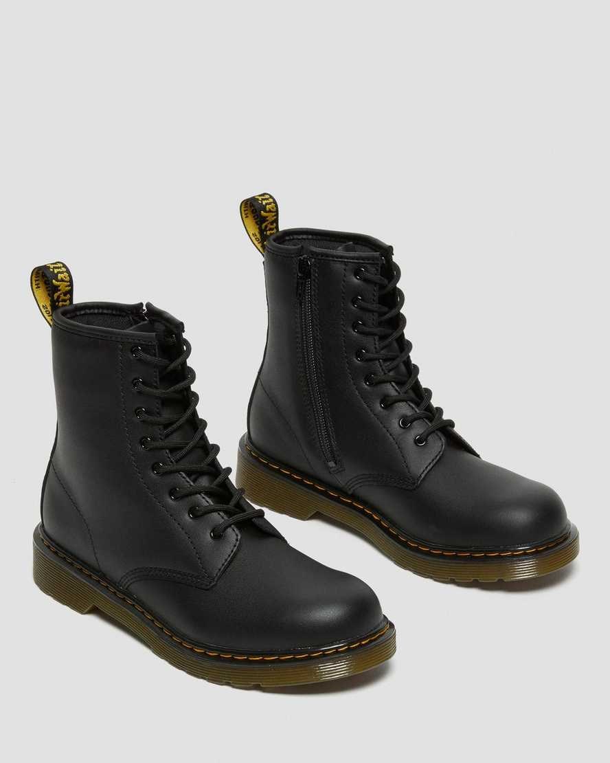 Dr Martens Youth 1460 Softy T Leather Kids' Lace Up Boots Black Softy T | OFBNHL536