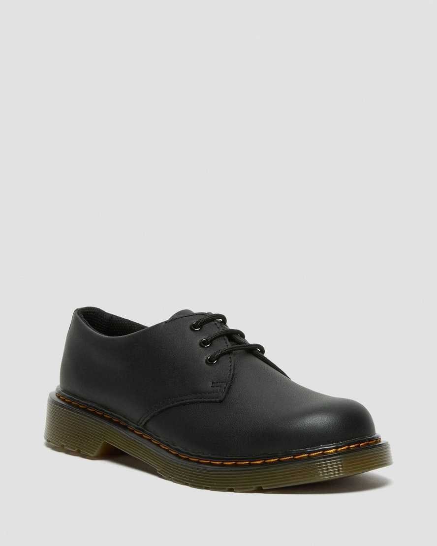 Dr Martens Youth 1461 Softy T Leather Kids' Oxford Shoes Black Softy T | LWTREQ504