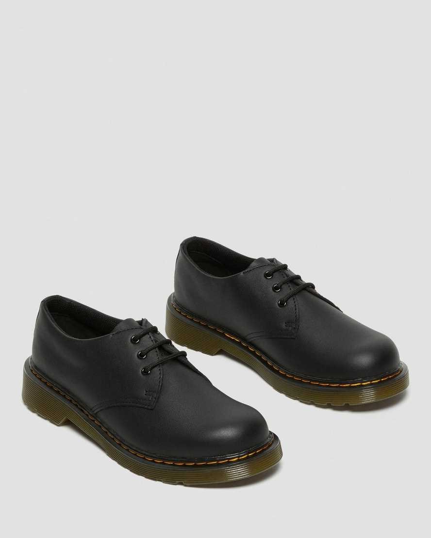 Dr Martens Youth 1461 Softy T Leather Kids' Oxford Shoes Black Softy T | LWTREQ504