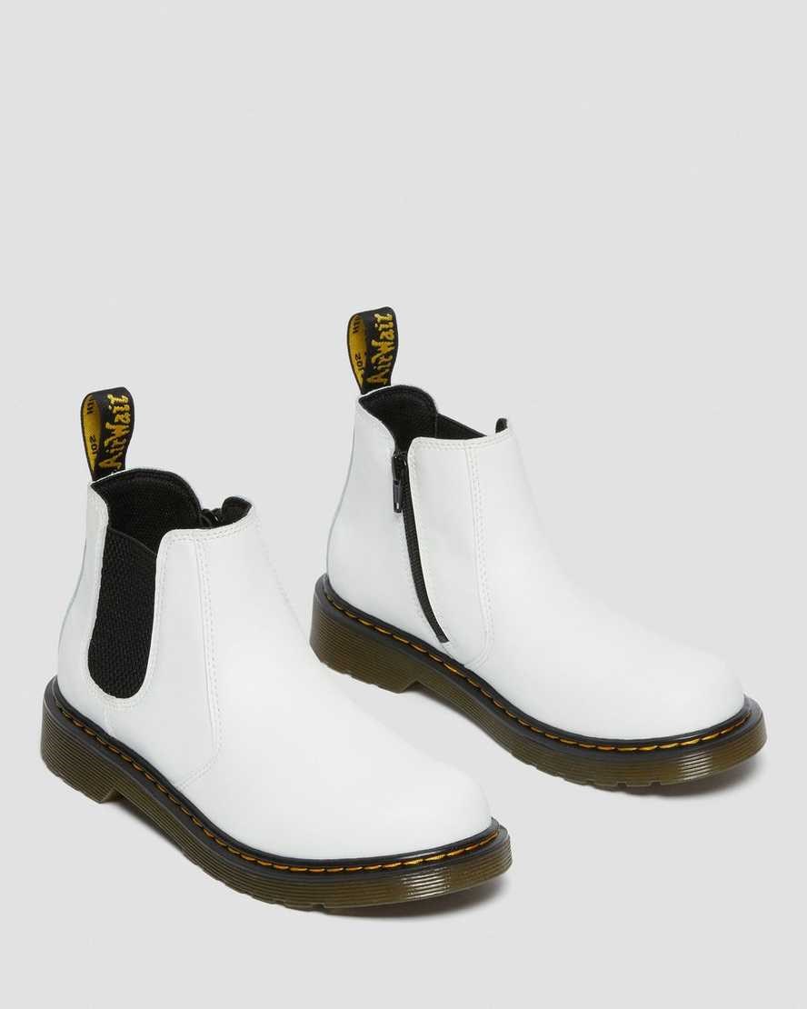 Dr Martens Youth 2976 Leather Kids' Chelsea Boots White Romario | XPRMYA684