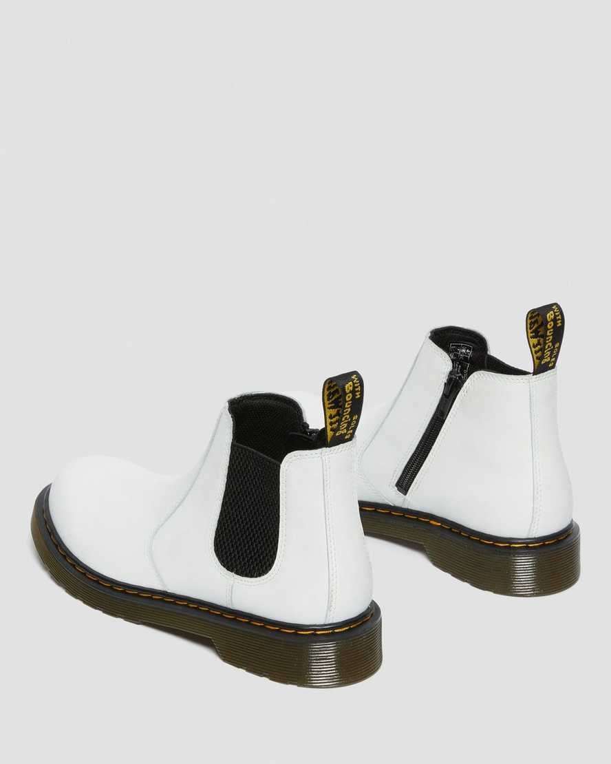 Dr Martens Youth 2976 Leather Kids' Chelsea Boots White Romario | XPRMYA684