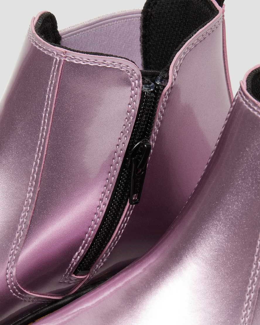 Dr Martens Youth 2976 Metallic Kids' Chelsea Boots Pink Spark | RAYPNJ735