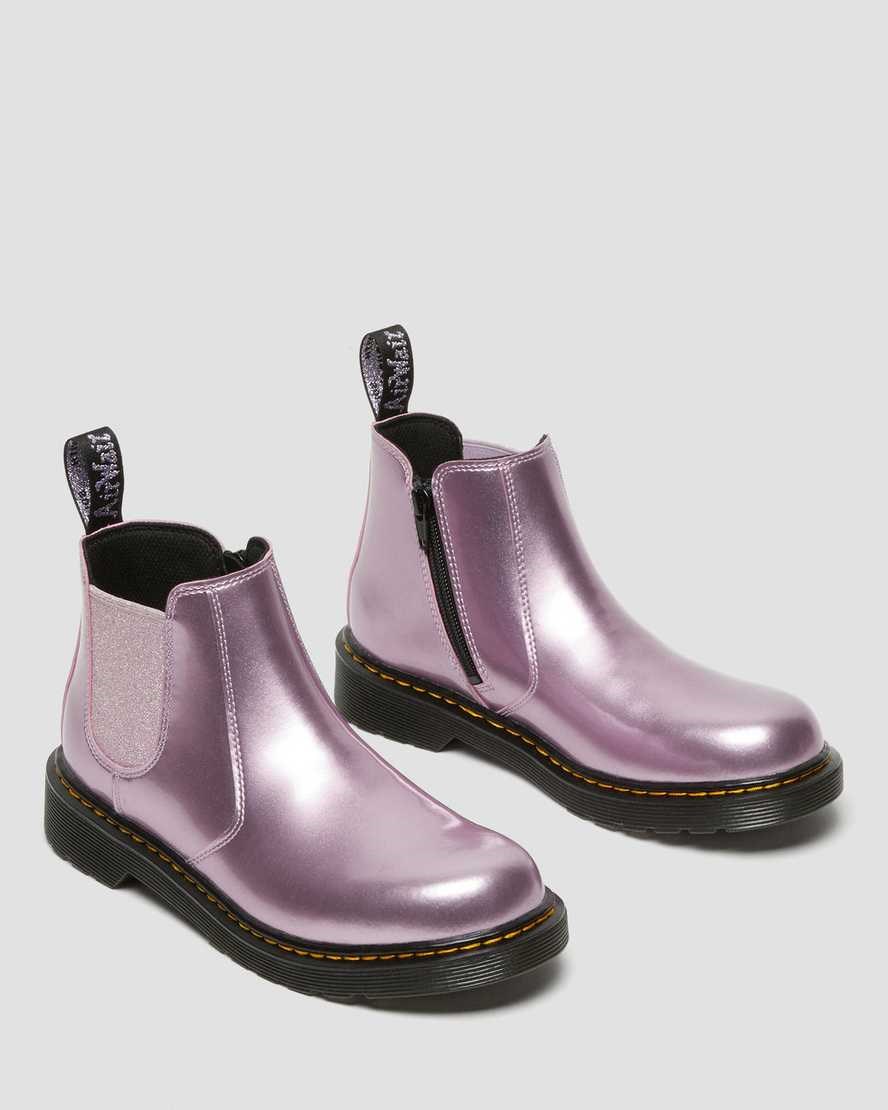 Dr Martens Youth 2976 Metallic Kids' Chelsea Boots Pink Spark | RAYPNJ735