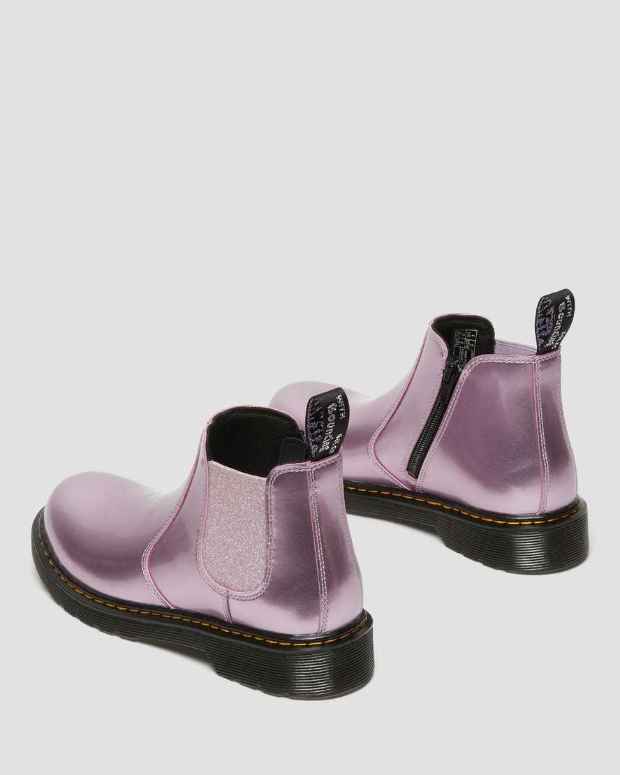 Dr Martens Youth 2976 Metallic Kids' Chelsea Boots Pink Spark | RAYPNJ735