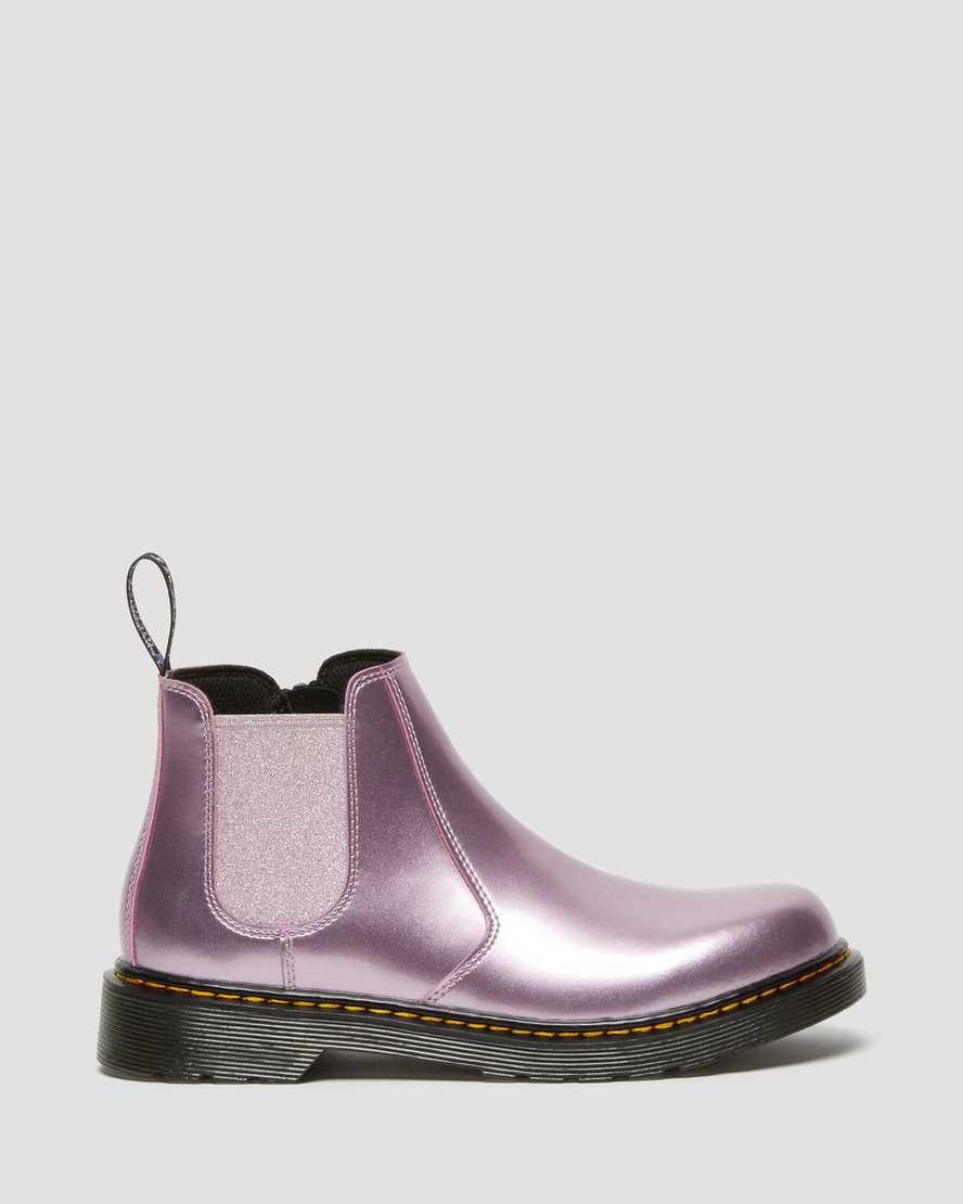 Dr Martens Youth 2976 Metallic Kids' Chelsea Boots Pink Spark | RAYPNJ735